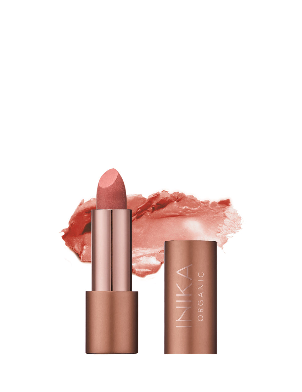 INIKA Organic Lipstick – Farbe „Flushed“, Mit Bio-Pflanzenextrakten, Langanhaltend Feuchtigkeitsspendend